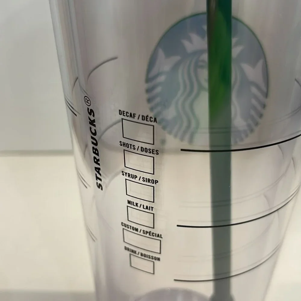 Starbucks 2022 Classic Siren Logo Clear Plastic Cold Cup Tumbler Venti 24oz - Picture 2 of 4